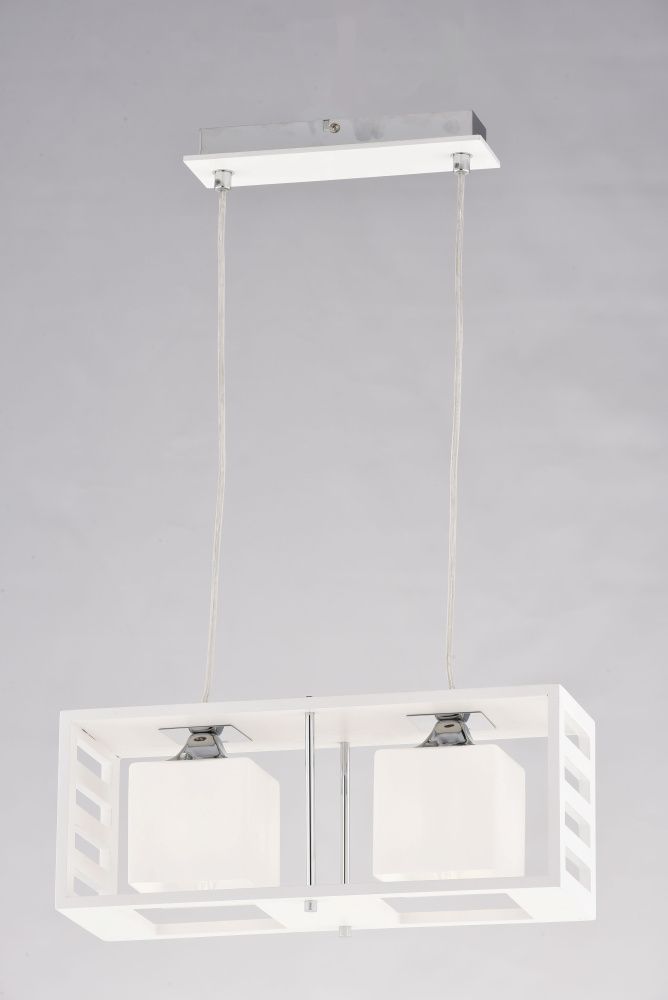 Люстра L400 x W140 x H1020, мм, 2*40W (80W), WHITE+CHROME (БЕЛЫЙ+ХРОМ) Sfera Sveta 85566/2P WHITE+CH