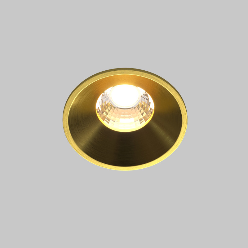 Встраиваемый светильник 6*6*5,3 см, LED, 7W, 3000К, Maytoni Technical ROUND DL058-7W3K-BS латунный