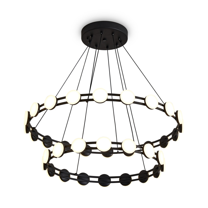 Подвесная люстра 80 см, 70W, 3000K, Freya Collar FR6180PL-L70B, черный