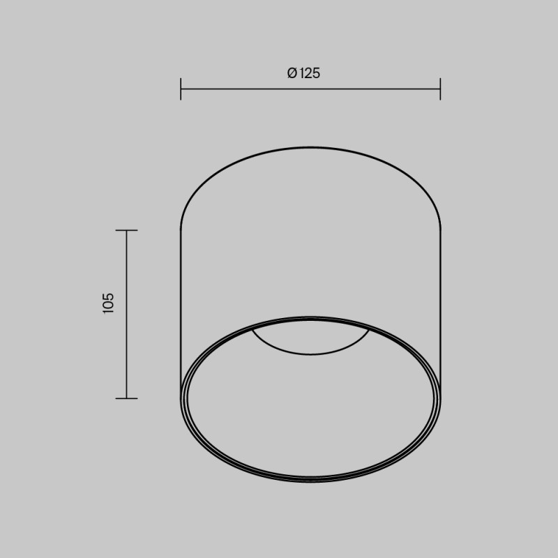 Светильник 13 см, 25W, 3000K, Technical C064CL-01-25W3K-D-RD-B, черный, 60°, Dim, Triac