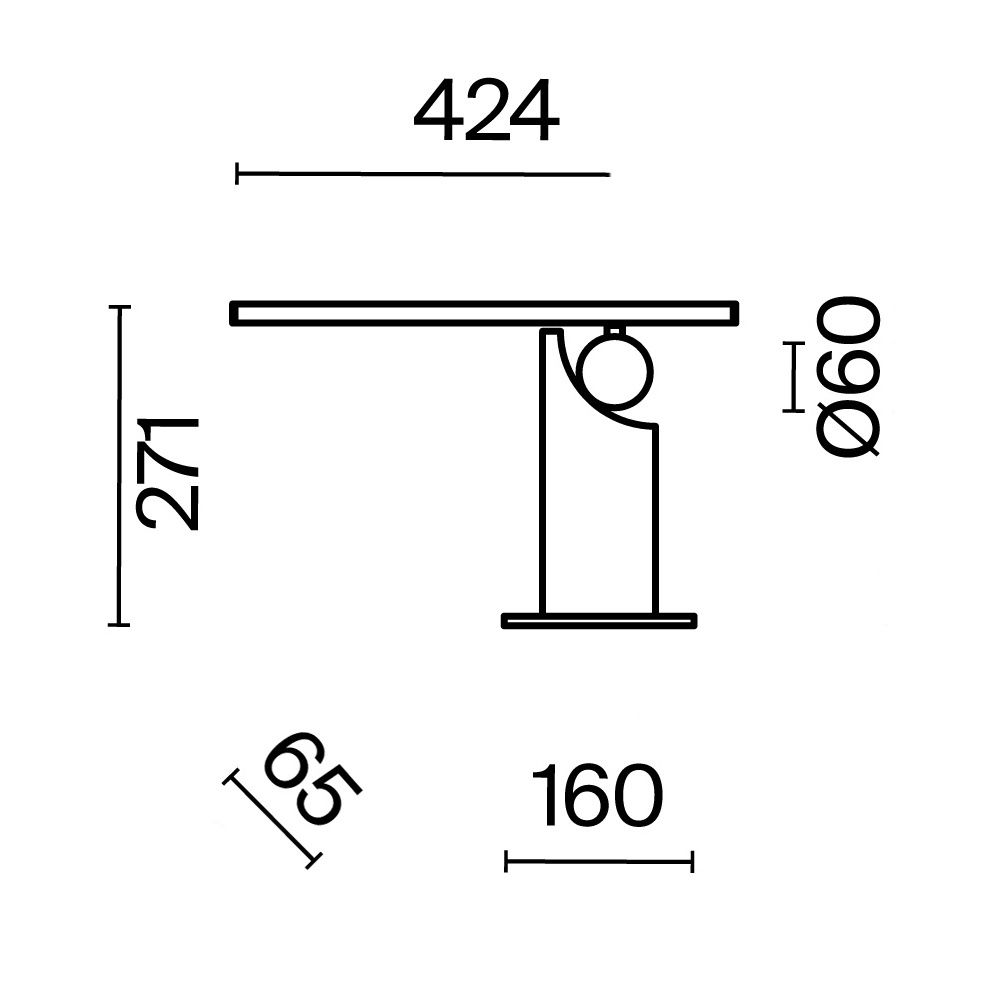 Настольная лампа 42,4*6,5*-27,1 см, *LED*9W, 3000K, Maytoni Monumento MOD467TL-L9B3K, Черный
