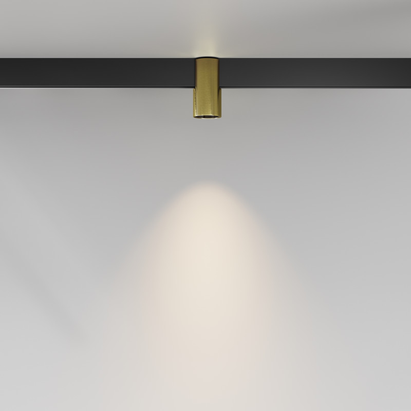 Светильник на шине 5,3*5,3*10,4 см, LED, 7W, 3000К, Maytoni Technical ALFA TR122-2-7W3K-BS латунный