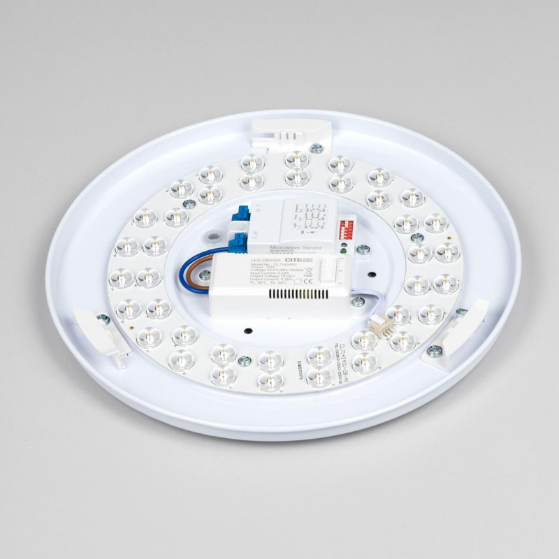 Светильник 28 см, 24W, 3000K-4000K-5500K Citilux Симпла CL71424SV белый