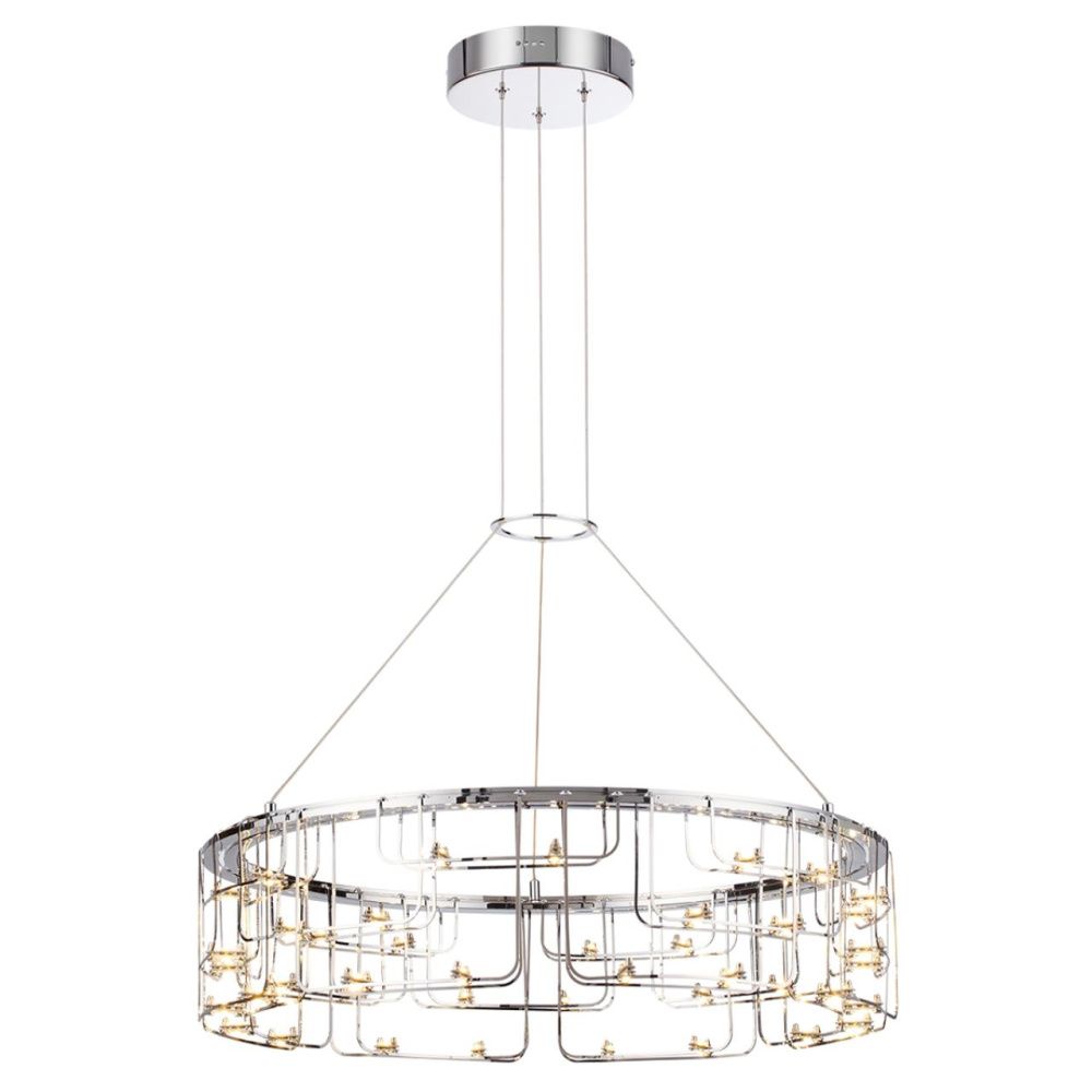 Подвесной светильник *62*-221 см, 88*LED*44W, 3000K, Odeon Light ZAHA 7059/44L, хром