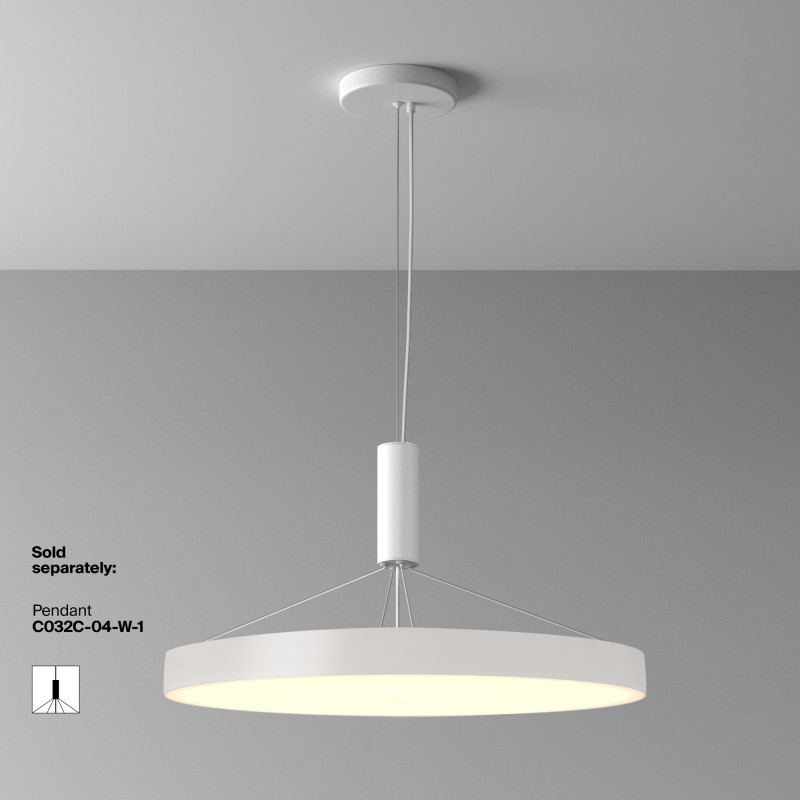 Накладной светильник 60*60*6 см, LED, 90W, 3000К, Maytoni Technical Zon C032CL-90W3K-RD-W белый