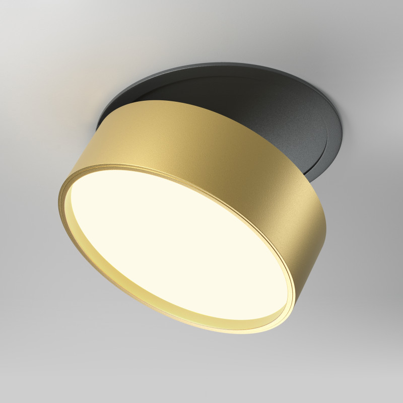 Встраиваемый светильник 12*12*6,6 см LED, 18W, 3000К, Maytoni Technical ONDA DL024-18W3K-BMG золото матовое