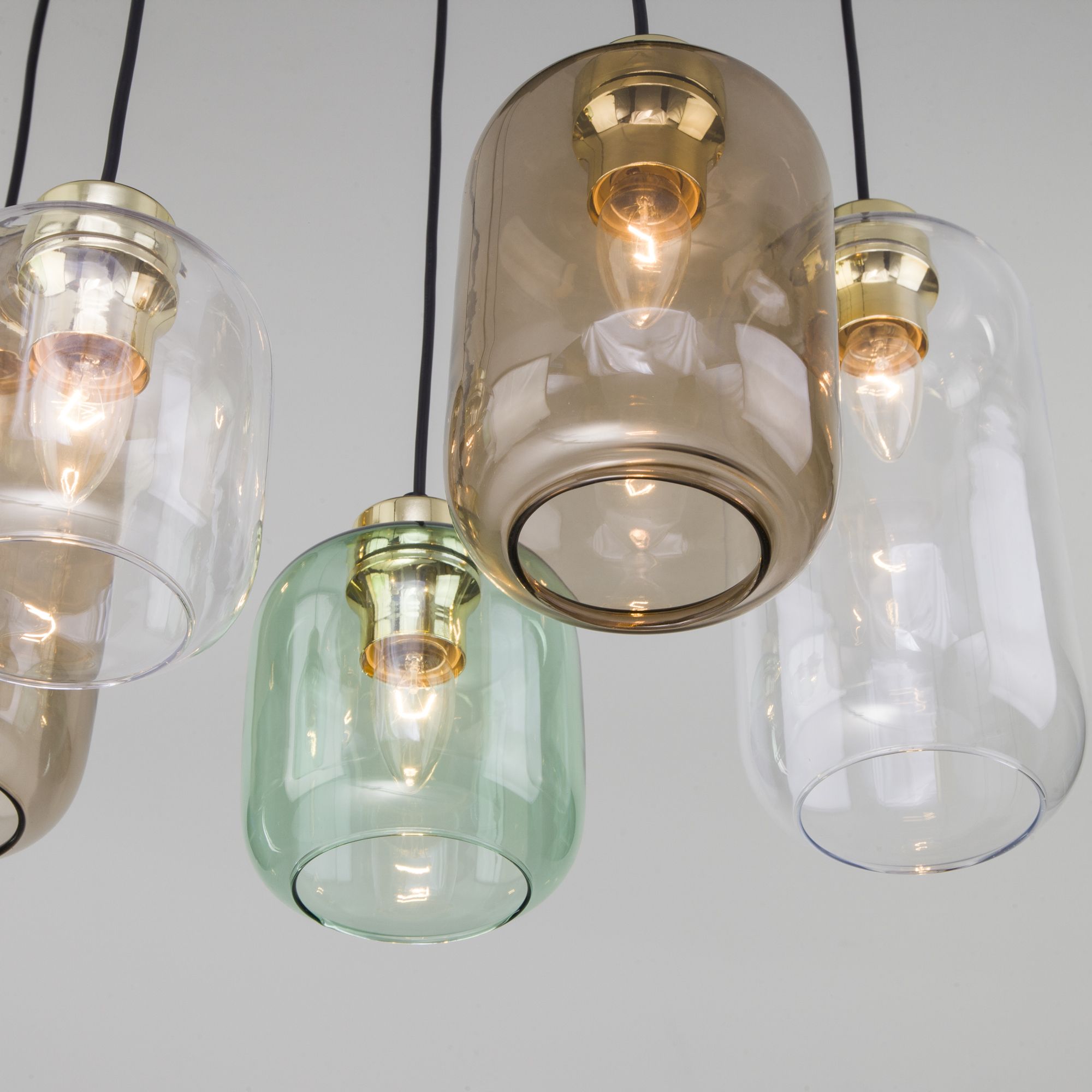 Подвесной светильник с плафонами 80*40*130 см, 6*E27, W,  TK Lighting Marco 3328, черный;золото