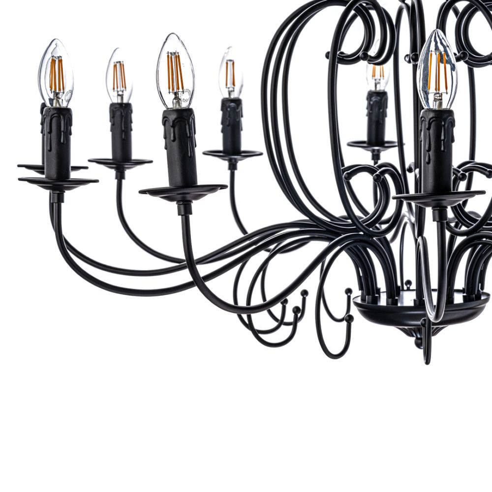 Люстра *90*133 см, 12*E14*40W, Arti Lampadari Amaro Black Amaro E 1.1.12 B, Черный