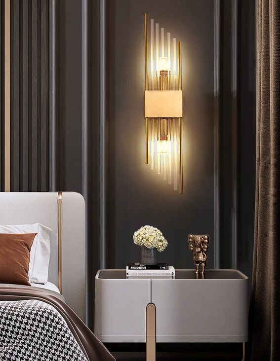 Светильник настенный ElegantLight DZN-4418 GOLD/ЗОЛОТО D110/H600/2/G9/20W NEAT 24-12