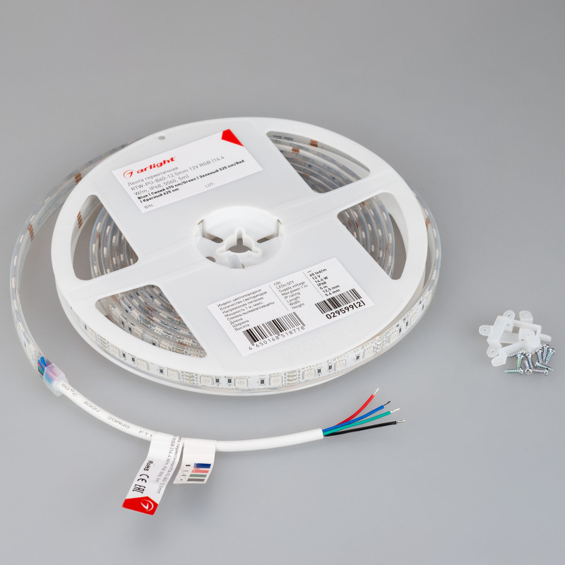 Лента герметичная RTW-PU-B60-12.5mm 12V RGB (14.4 W/m, IP68, 5060, 5m), Arlight 029599(2). Цена указана за 5 метров. Продается кратно 5 метрам.