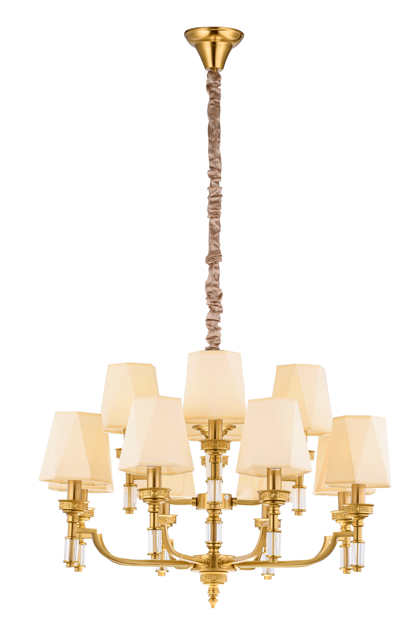Люстра 850*550-1200, 12*E14, 40W NewRgy Модерн 8679/8+4LT BRASS, Бронза