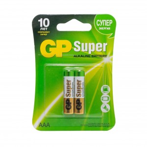 Батарейка GP Super 24A LR03/286 BL2 AAA, 2 шт