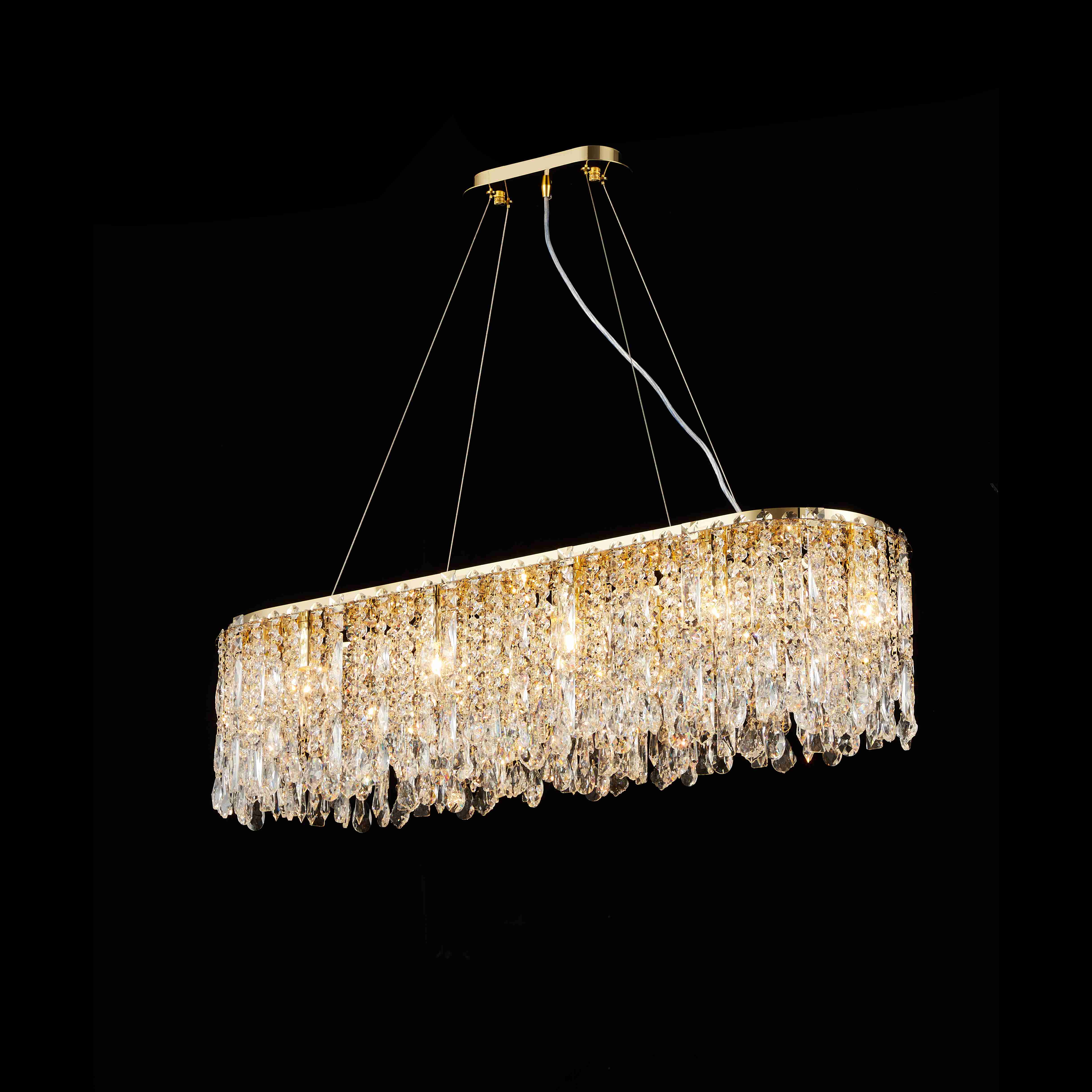 Люстра 1000*300*250, 10*E14, 40W NewRgy Cristallo M30-L1000*W300*H250 H GOLD, H GOLD