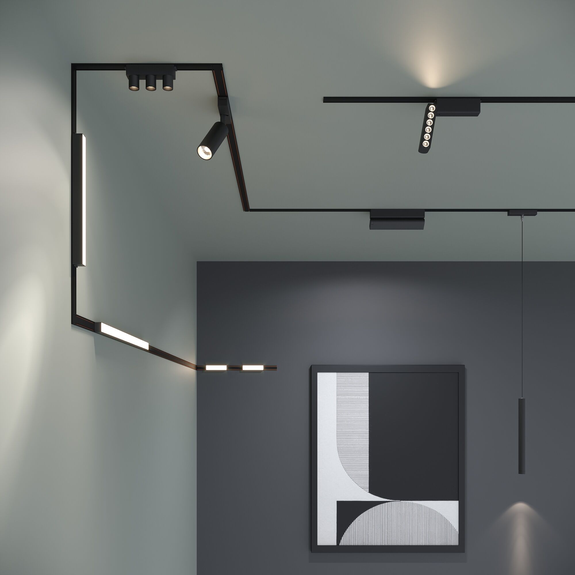 Трековый светильник LED 10W, 4000 К, 30,5*2,4*2,6 см, черный, Elektrostandard Flat Magnetic 85088/01