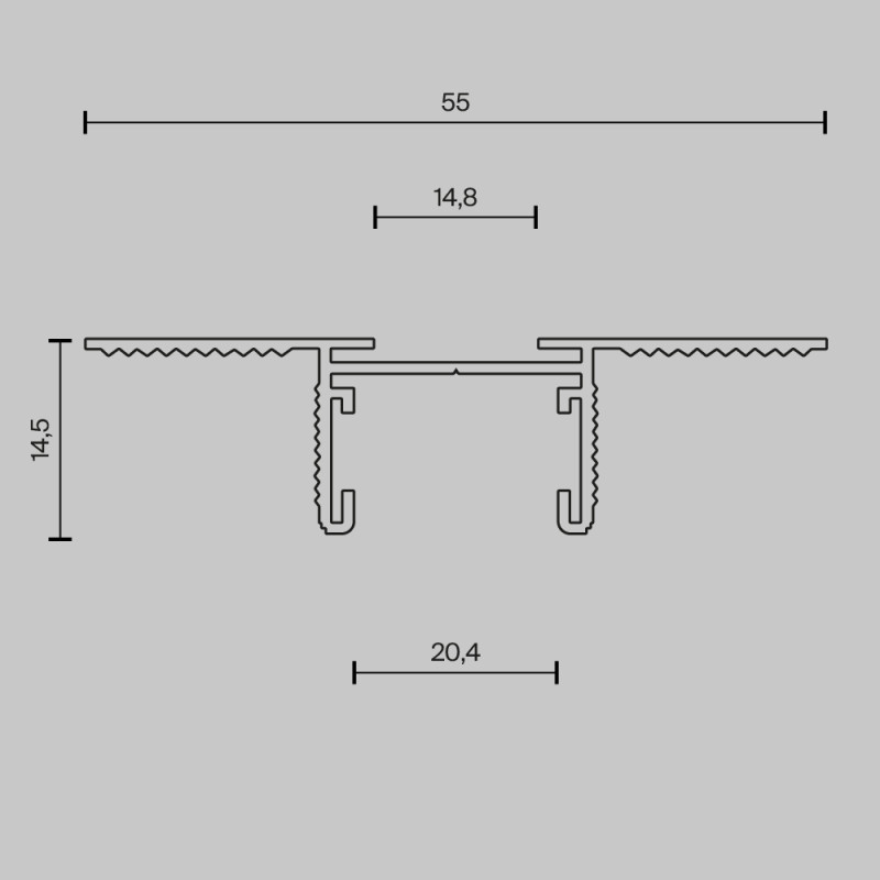 Шинопровод встраиваемый 300*5,5*1,45 см, Maytoni Technical Busbar trunkings Basity TRX172-123B черный