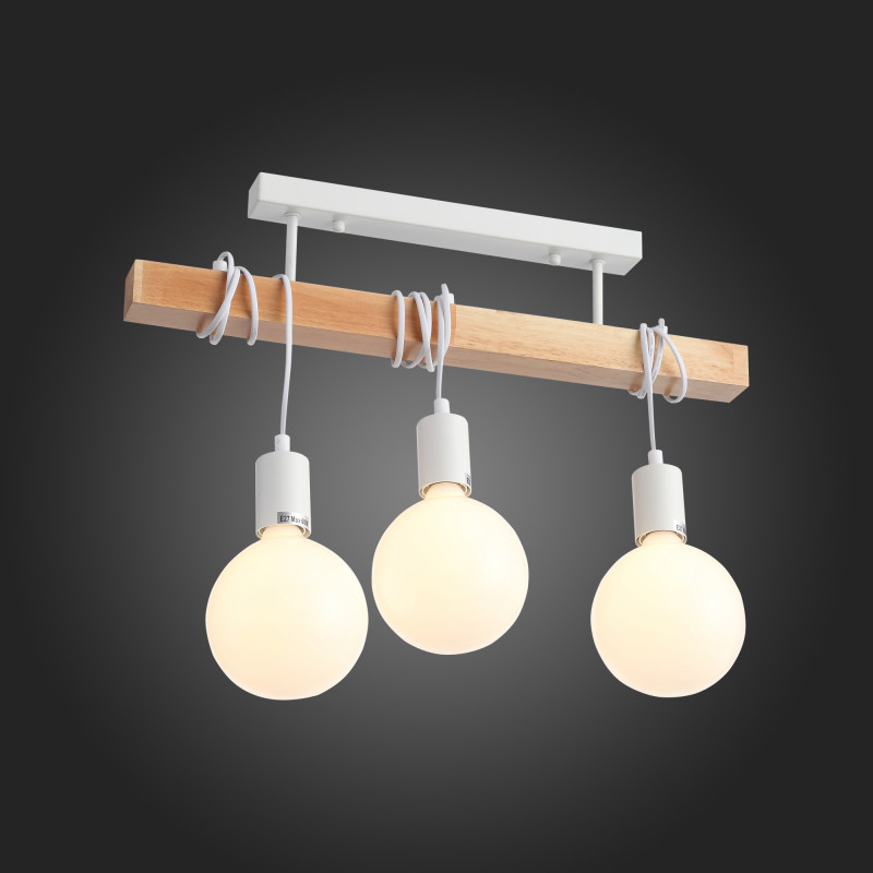 Люстра потолочная 55*10 см,  EVOLUCE BAGETTI SL1142.503.03 Белый, Светлое дерево