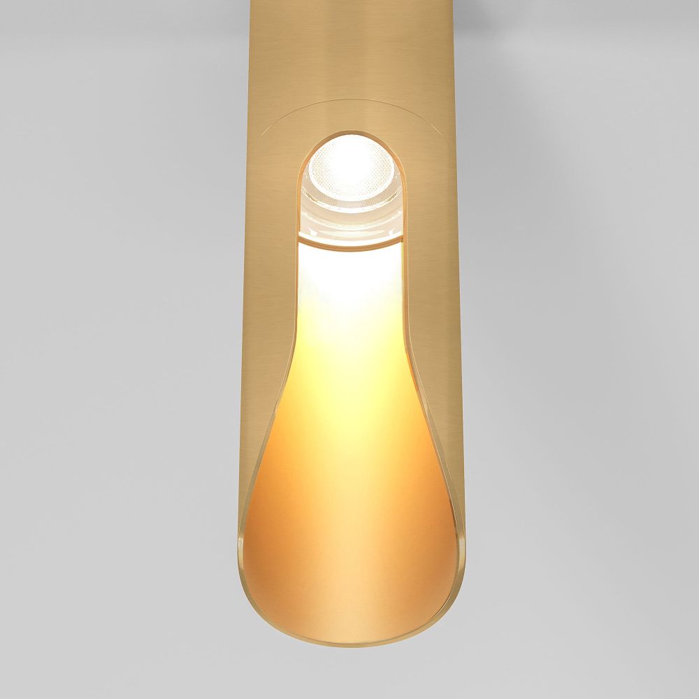 Потолочный акцентный светильник 4*4*16 см, LED, 7W, 4000K, Elektrostandard Apex 25113/LED, латунь