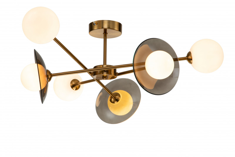 Потолочный светильник 680*680*250 мм, 6*G9 латунь Indigo Jazz V000163, 11020/6C Brass