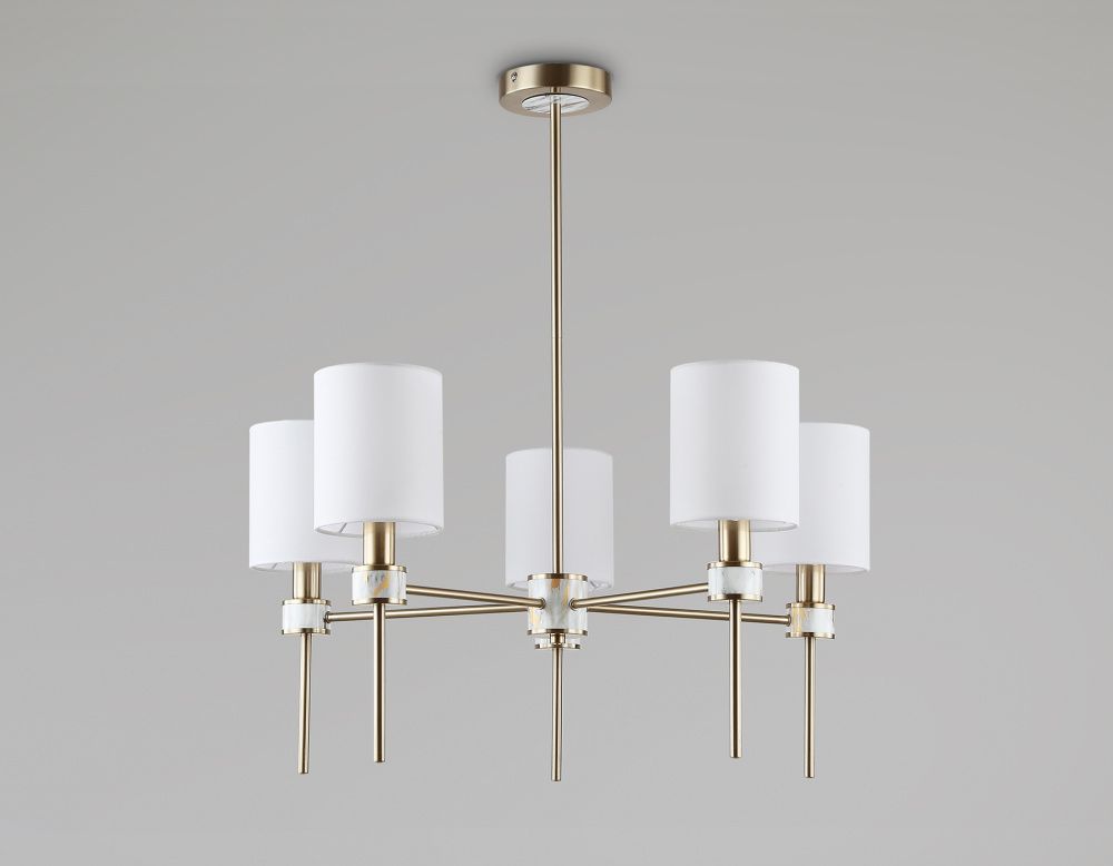 Люстра с абажурами на штанге **72- см, 5*E14*40W, K, Ambrella Light High Light LH72371, темная латунь