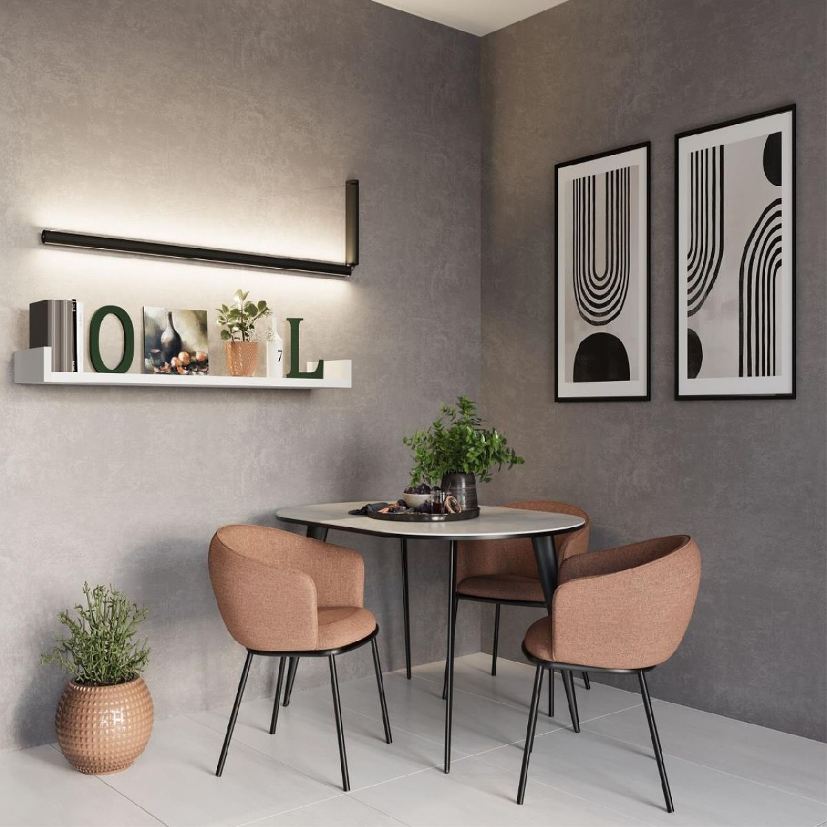Настенный светильник 128 см, 52W, 3000K, Odeon Light Delta 7023/52WL, черный