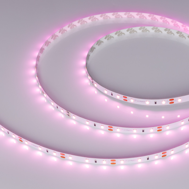 Лента RT-A60-8mm 12V Pink (4.8 W/m, IP20, 2835, 5m) (Arlight, 4.8 Вт/м, IP20) 013571(2). Цена указана за 5 метров. Продается кратно 5 метрам.