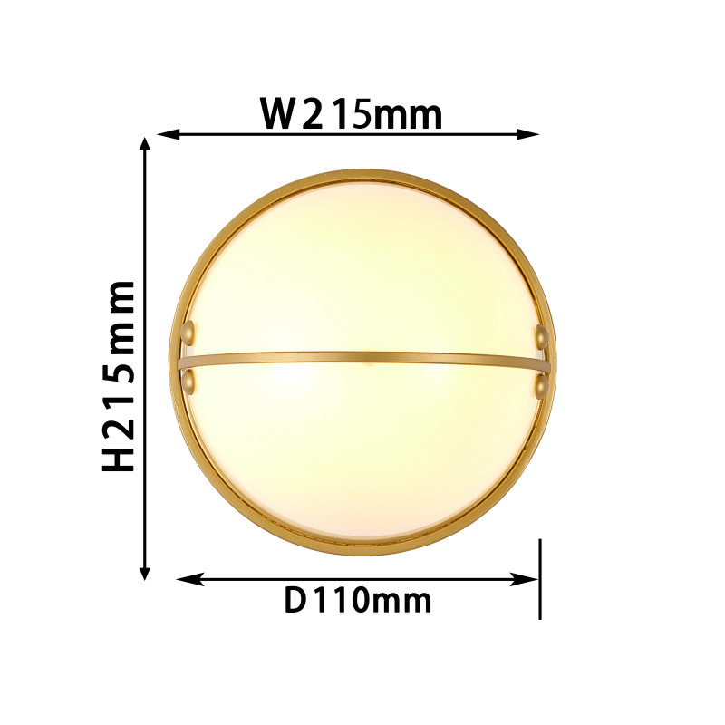 Бра Favourite Radius 2935-2W, D110*W215*H215, каркас золотого цвета, плафон из стекла цвета опала