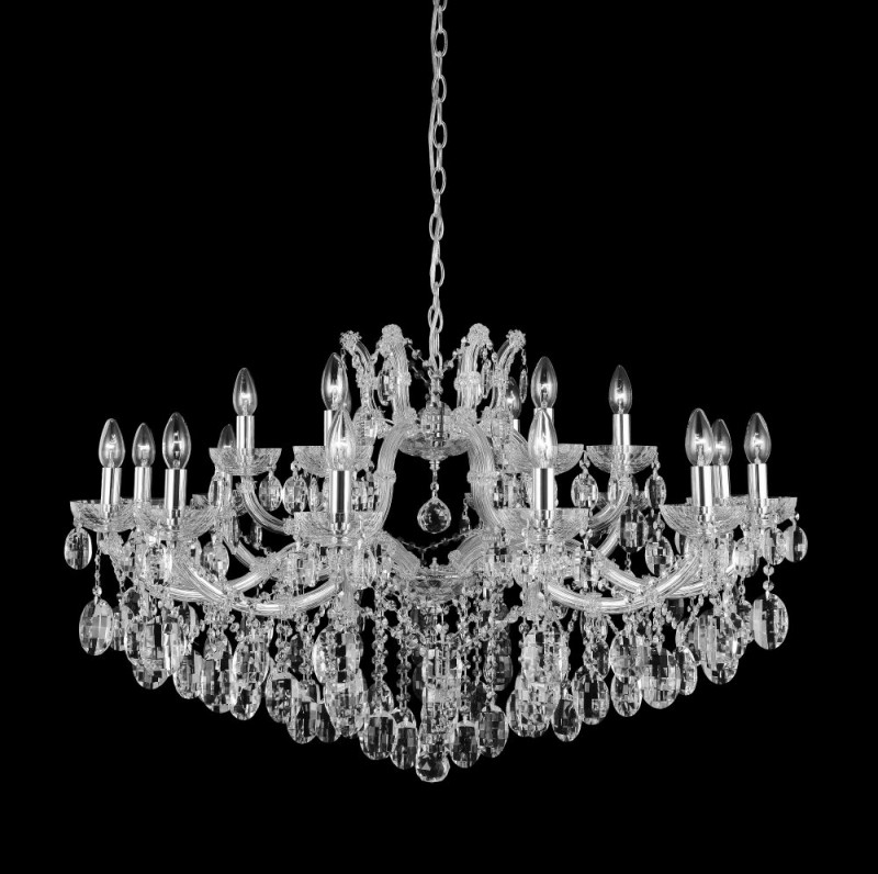Люстра 85 см, Crystal Lux HOLLYWOOD SP12+6 CHROME Хром/Прозрачный
