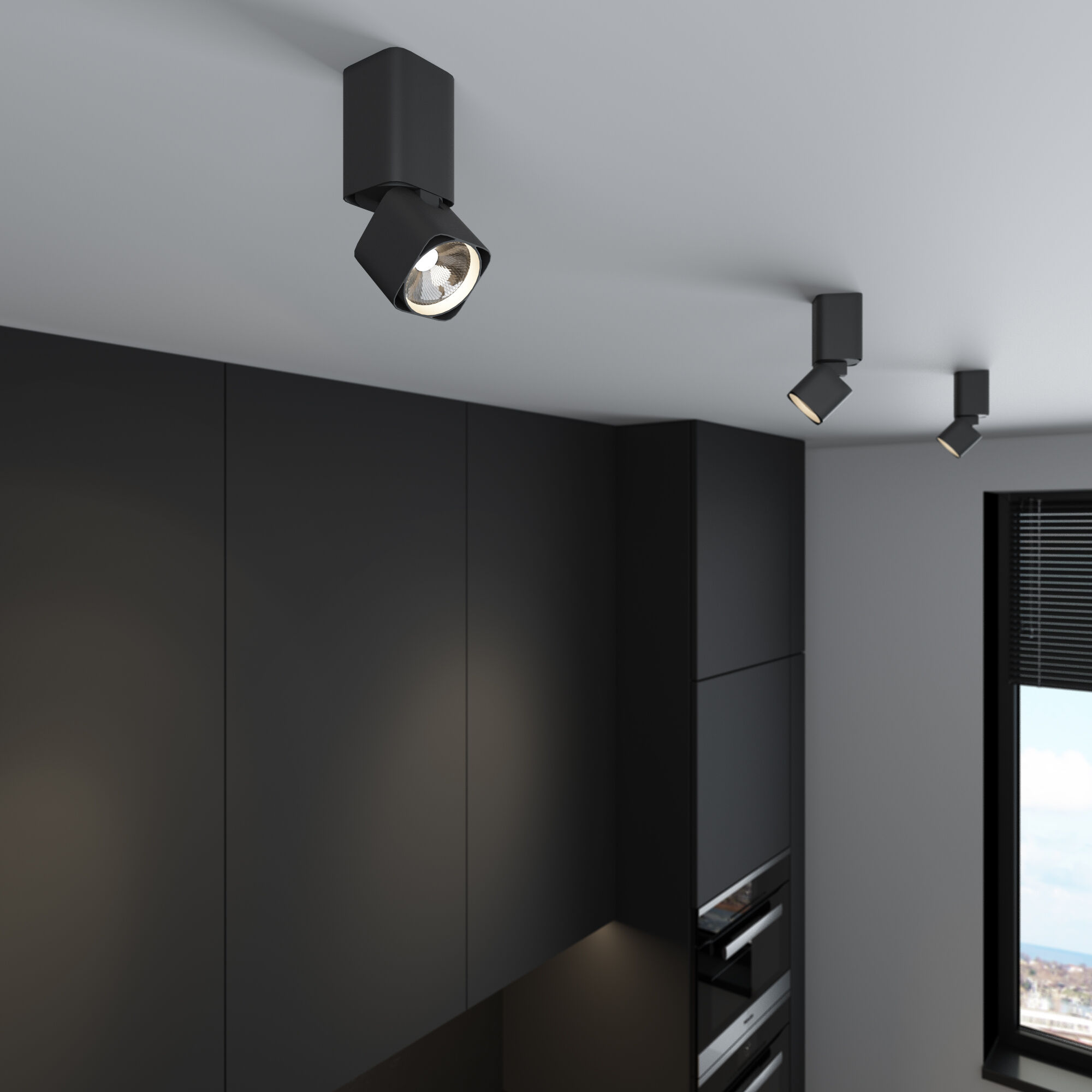 Точечный светильник LED 10W, 4000 К, 13,7*5,5*5,5 см, черный, Elektrostandard Cubus 25043/LED