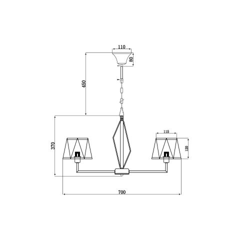 Подвесная люстра  70*90 см, 6*E14 белый Vele Luce Si VL2191L06