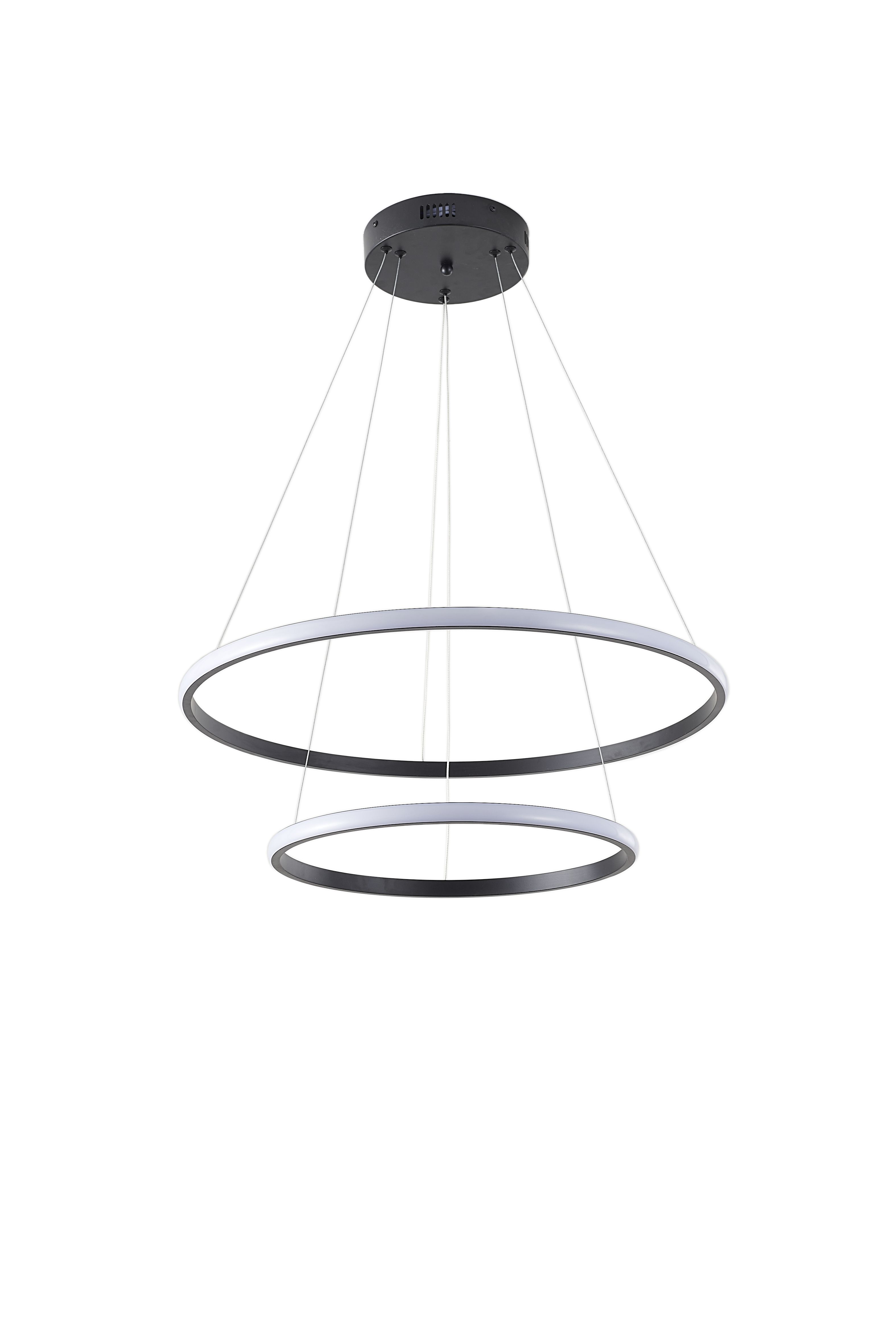 Светильник подвесной 40/60 см, LED 63W 4000K антрацит Zortes Ringolight ZRS.33321.63C