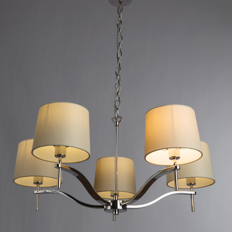 Подвесная люстра Divinare 1341/02 LM-5 Soprano, диаметр 70 см, хром/белый