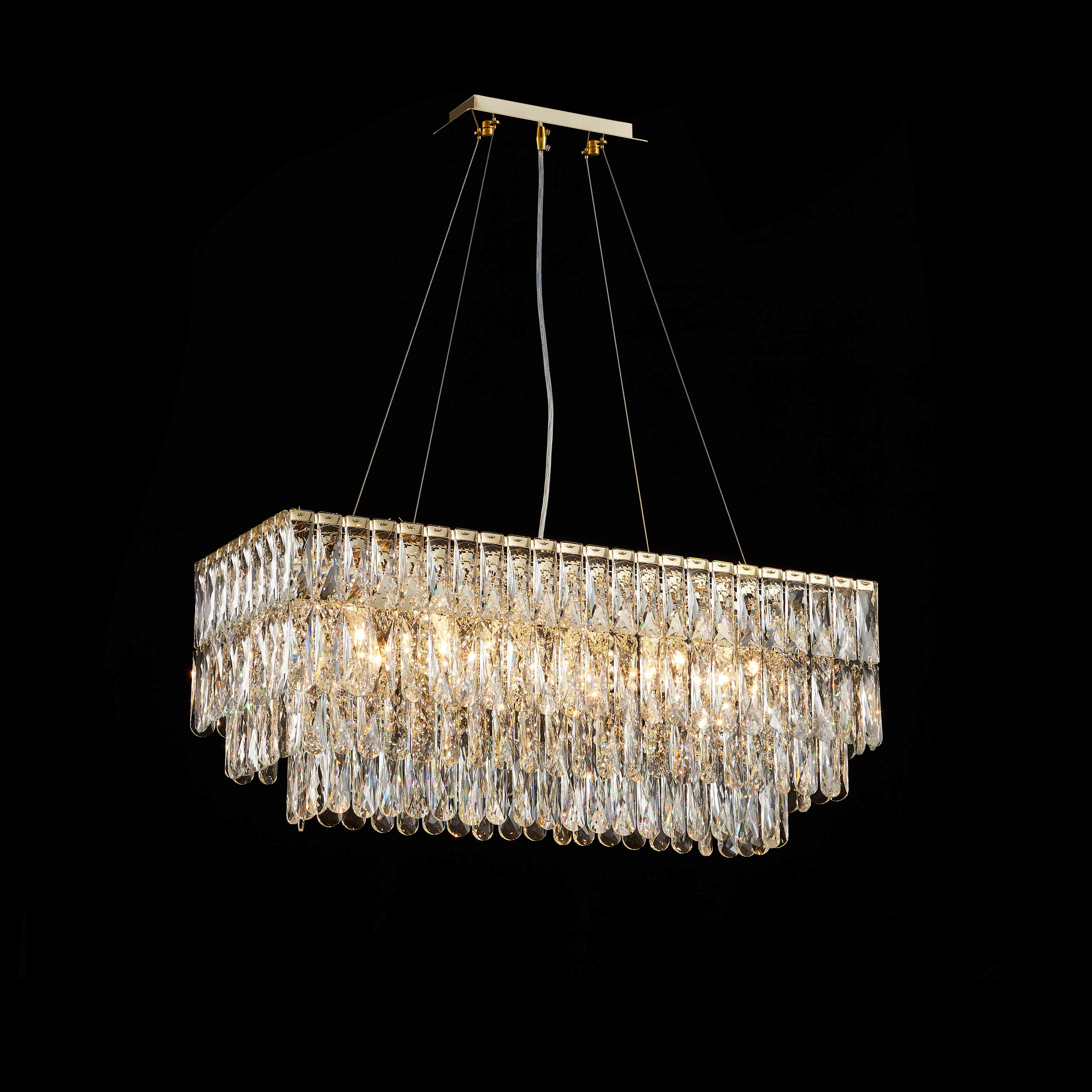 Люстра 800*300*340, 6*E14, 40W NewRgy Cristallo NW075-L800*W300*H340 H GOLD, H GOLD