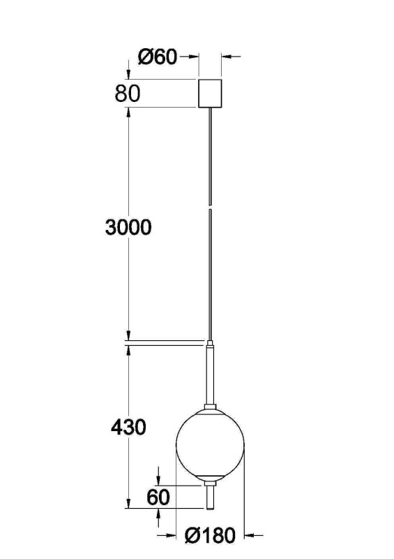 Подвесной светильник 18*63*351 см, LED*7W, 3000 К, The Sixth Sense Z020PL-L6B3K Maytoni, Черный