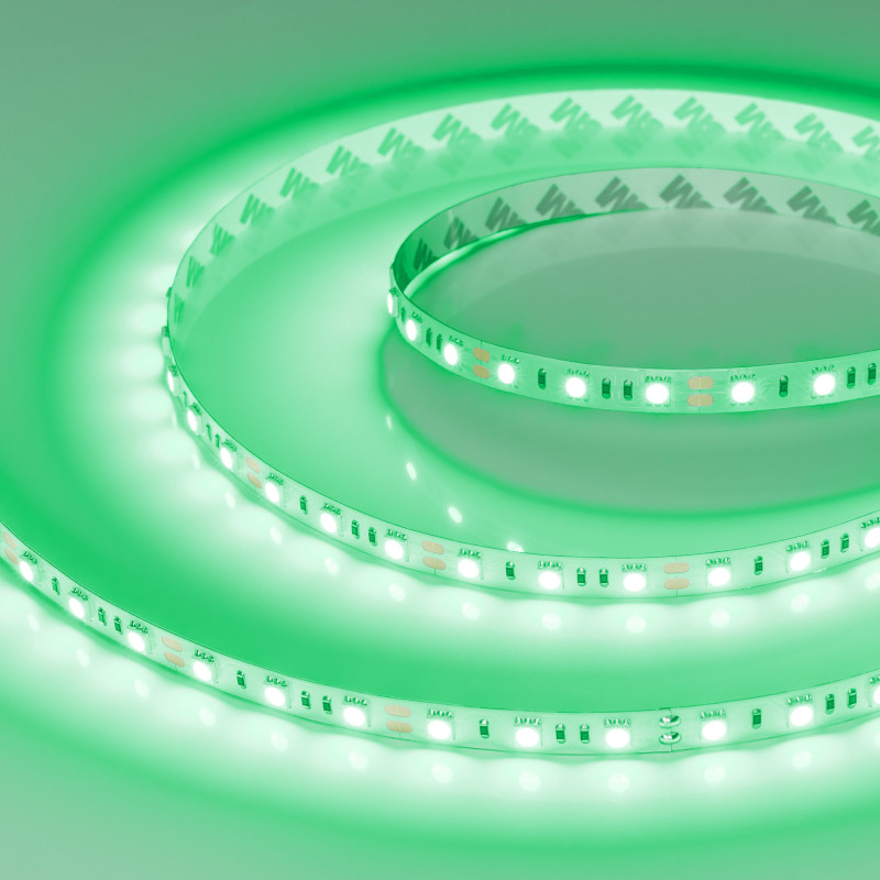Лента RT-B60-10mm 12V Green (14.4 W/m, IP20, 5060, 5m) (Arlight, 14.4 Вт/м, IP20) 012337(2). Цена указана за 5 метров. Продается кратно 5 метрам.