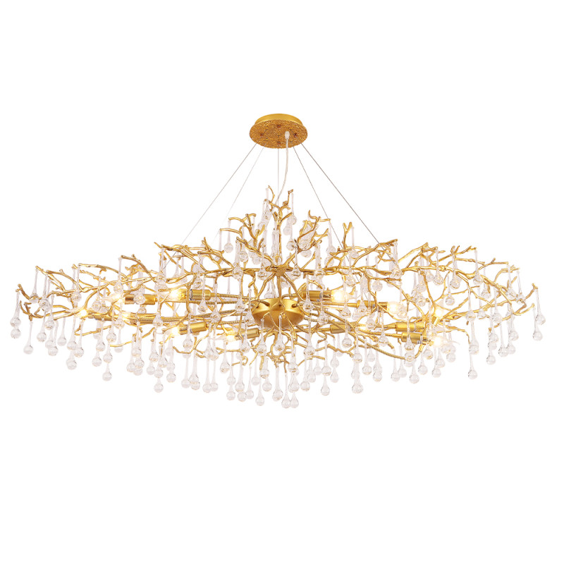 Люстра 150 см Crystal Lux REINA V2 SP16 L1500 GOLD PEARL Золото