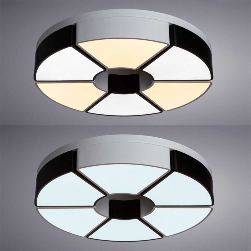 Светодиодный светильник 50 см, 36W, 2700К, Arte Lamp Multi-Piazza A8083PL-6WH черный/белый