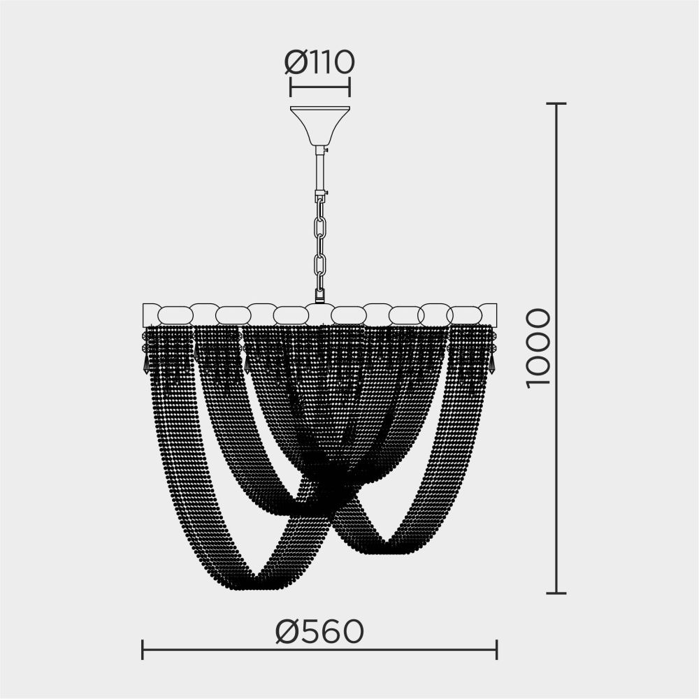 Подвесная люстра 56*56*97 см, Е14 9x40W, Латунь MODELUX ML.316.9 BS