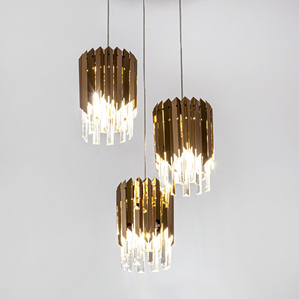 Подвесная люстра 50*50*130 см, Е 27 3x60W, Золото MODELUX ML.20208.3 GD