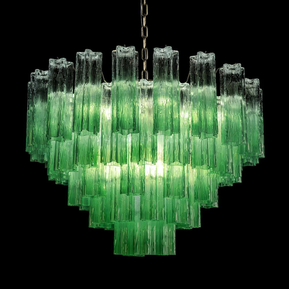 Подвесная люстра 80 см, Loft IT Murano 10580/800 Clear green, бронза