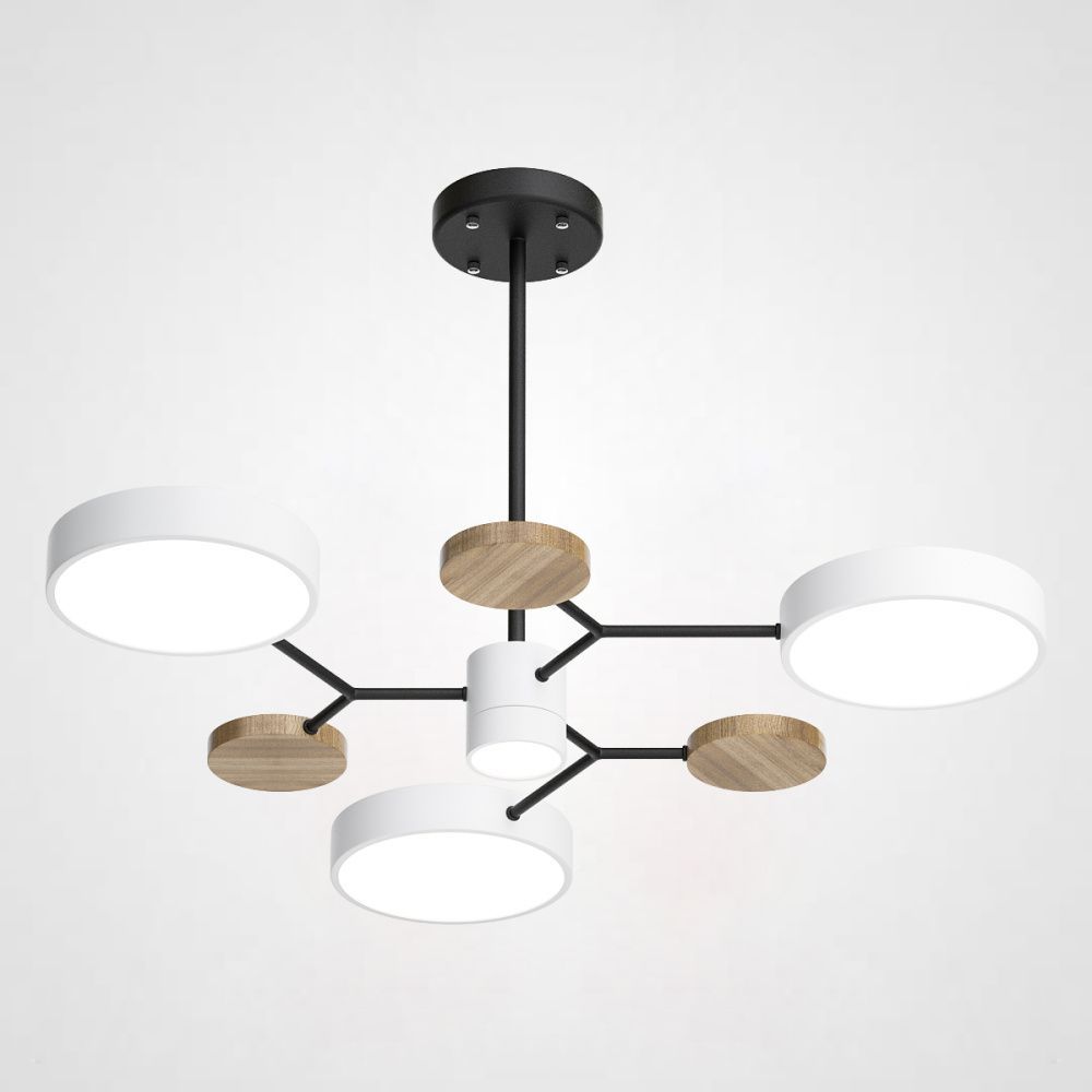 Люстра на штанге MEADE 4 lamps White 70*70*60 см, 4*LED*16W, 4000K, ImperiumLoft MEADE-01, Чёрный, Бежевый