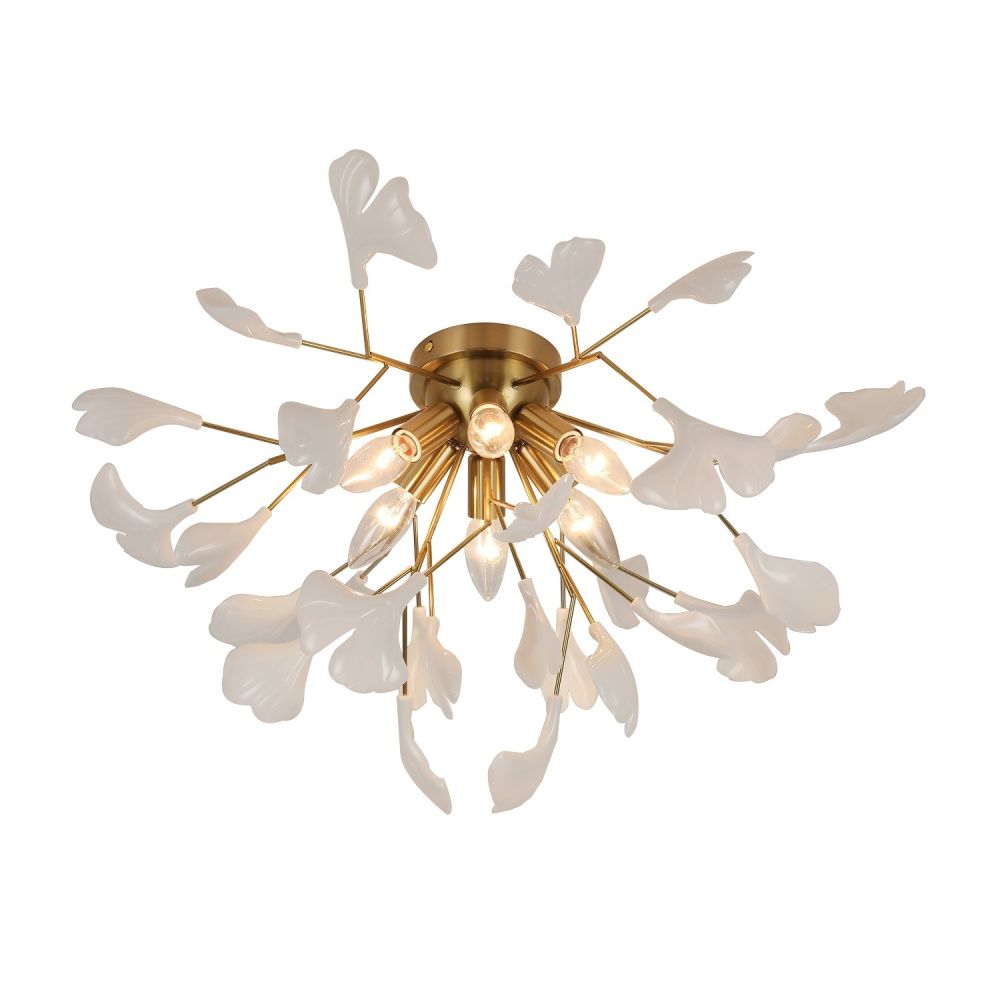 Люстра 65*65*33,5 см, 6*E14 Gerhort G31309/6BRS+WT, Бронза;Белый