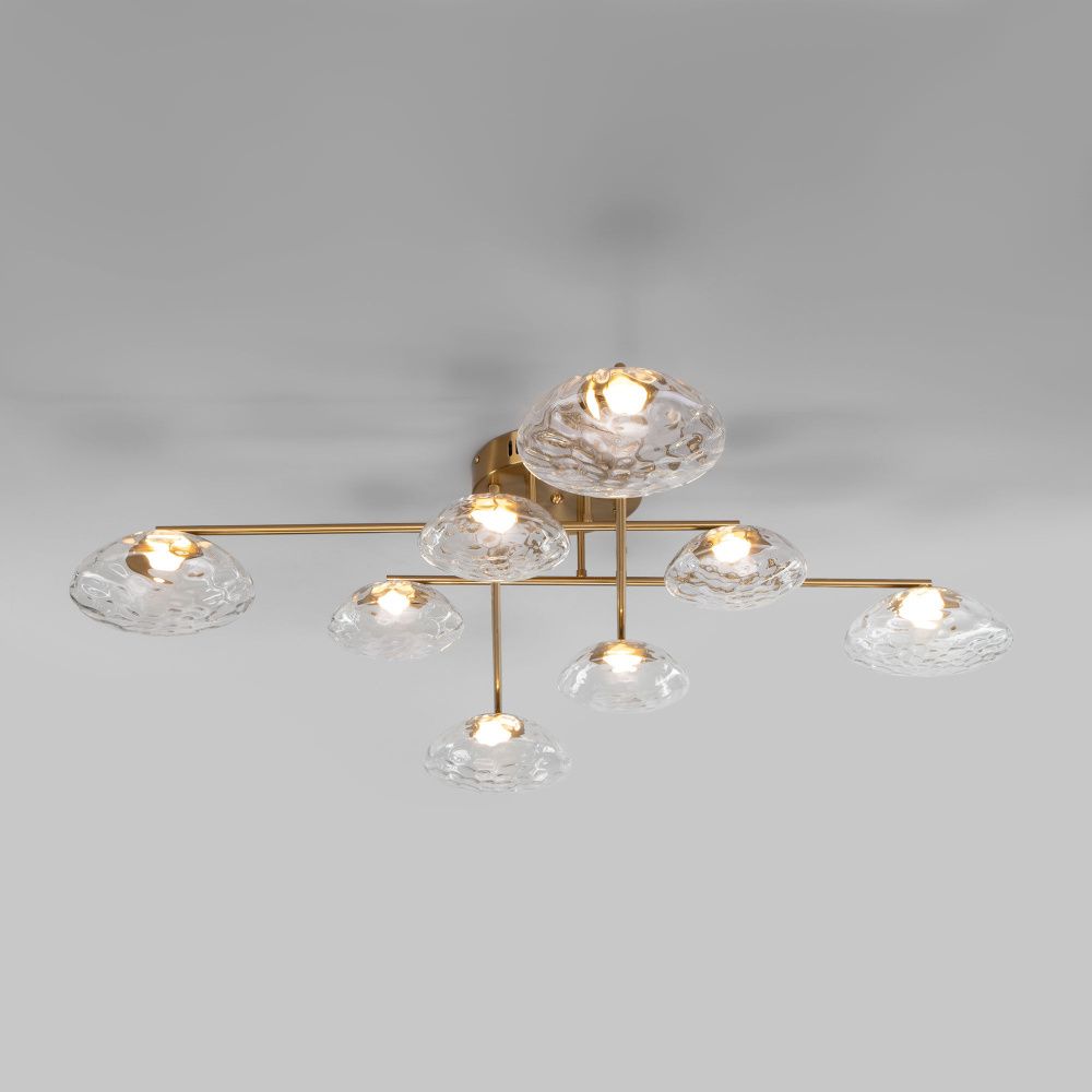 Светильник 110*110*25 см, LED*37W, 3000K, Eurosvet Ripple 50389 LED, латунь, a069026