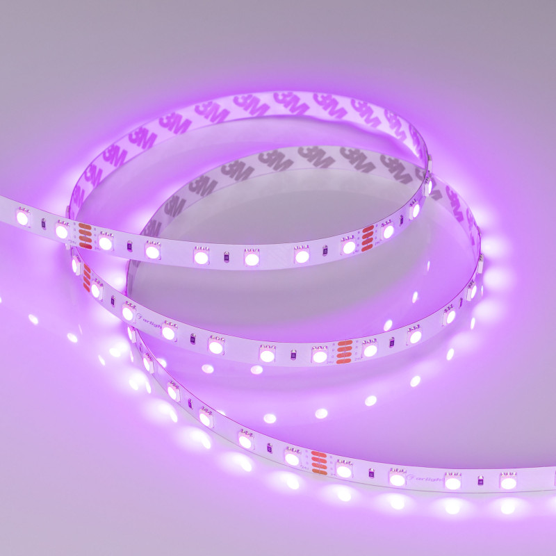 Лента RT-B60-10mm 24V RGB (14.4 W/m, IP20, 5060, 50m) (Arlight, Открытый) 024586(2). Цена указана за 50 метров. Продается кратно 50 метрам.
