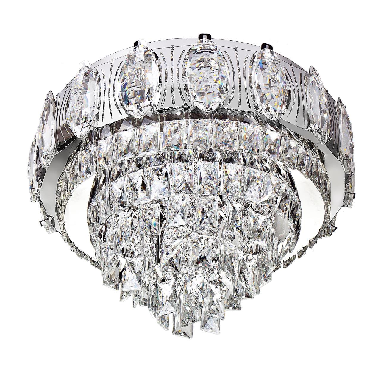 Потолочная люстра 48*48*38 см, LED 94W, 3300 / 5000К, Хром LED4U L9438-500