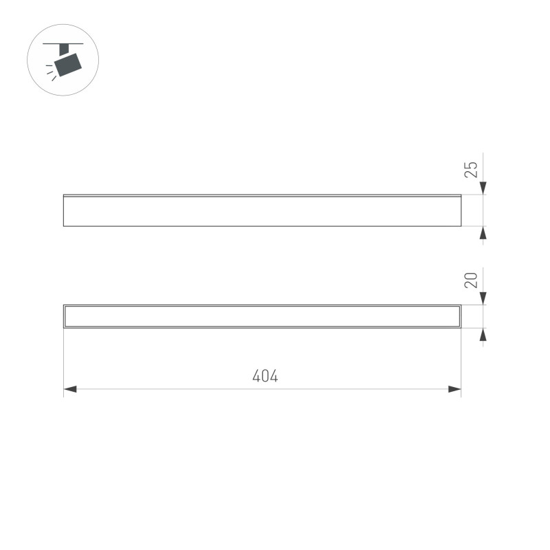 Светильник на шине Arlight 033674 40,4*2*2,5 см, 12W, белый (теплый)K,