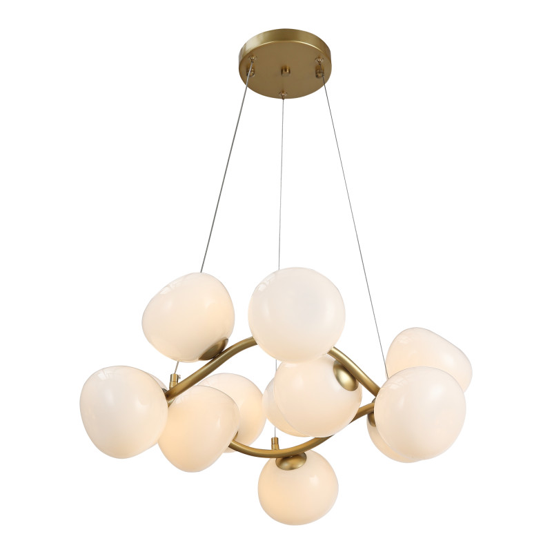 Светильник подвесной 54*200 см, 12*G9, 20-25 м2 ST LUCE SWEVEN  SL1519.303.12 латунь