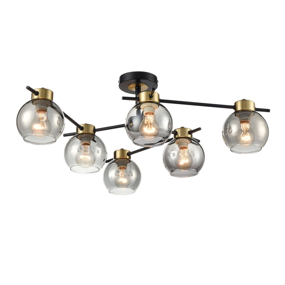 Люстра потолочная 76 см, Lumion 8248/6C, черный-золото