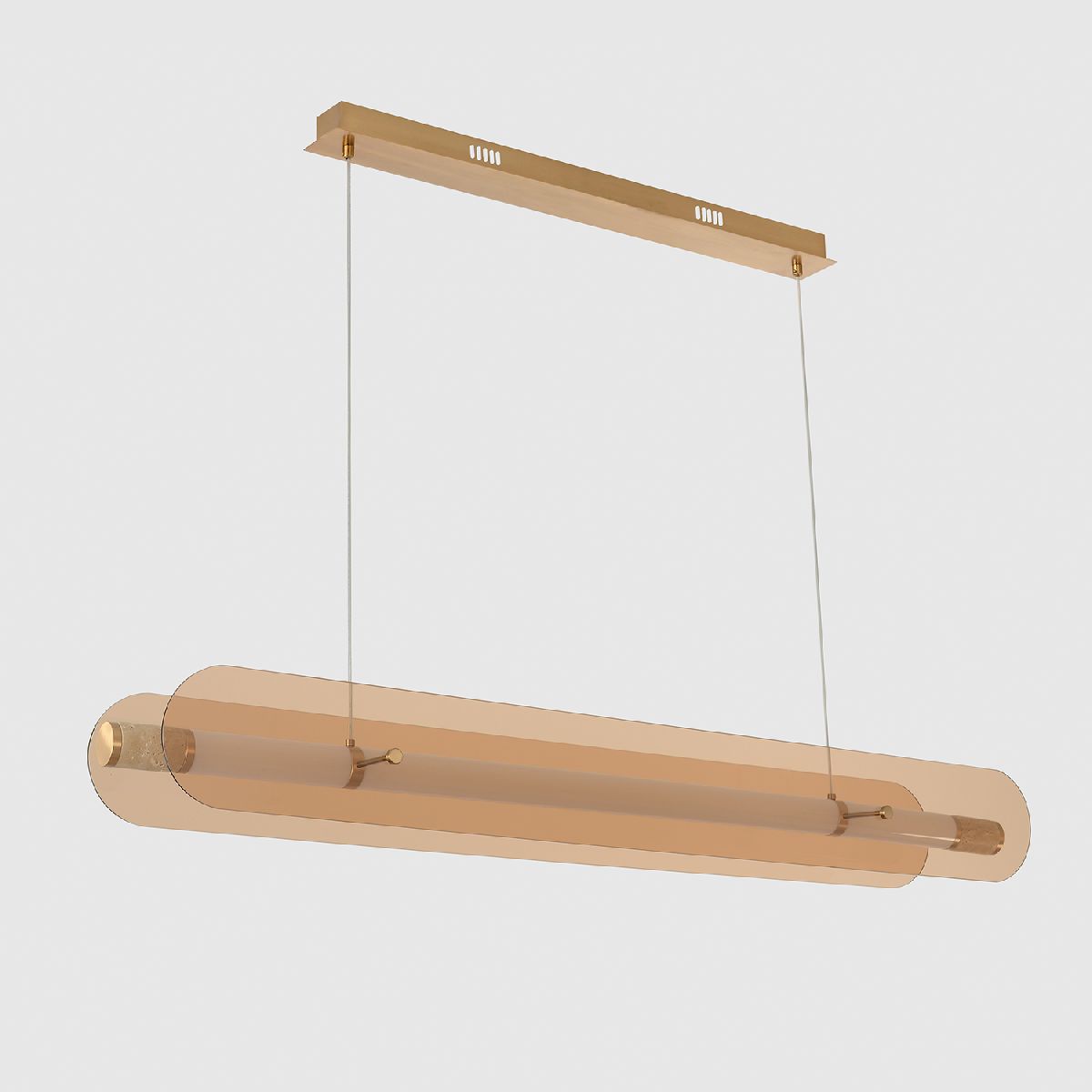 Подвесной светильник 109 см, 70W, 4000K, Crystal Lux AMARILLO SP70W LED BRASS, латунь