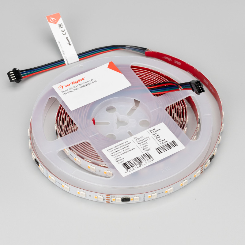 Лента SPI-BA120-12mm 24V RGBW-Warm-PX6-BPT (16 W/m, IP20, 5060/2835, 5m) (Arlight, бегущий огонь) 040620. Цена указана за 5 метров. Продается кратно 5 метрам.
