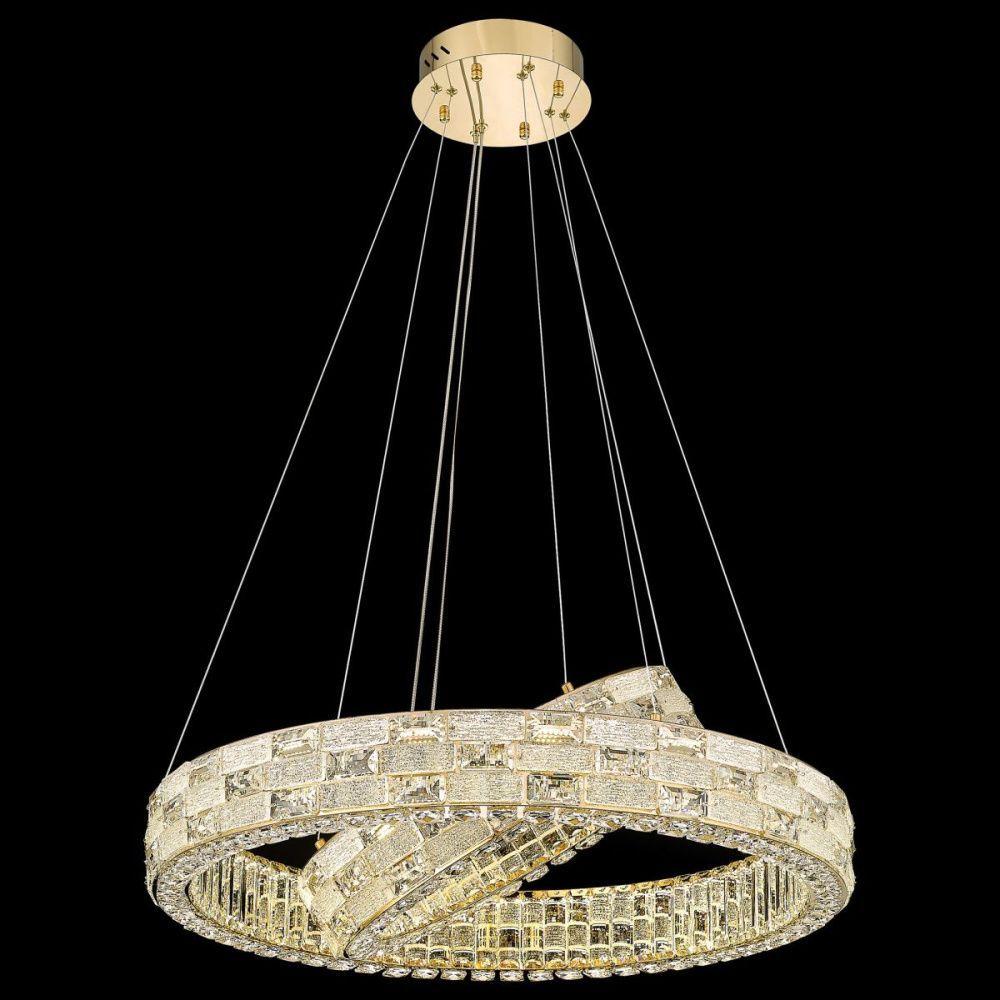 Подвесная люстра 80 см, 120W, 3000-6000K, Wertmark Elaine WE469.08.323, золото